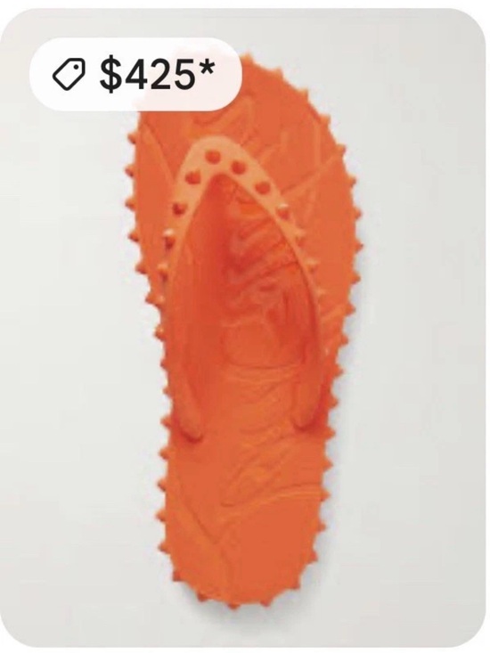 Christian Louboutin Shoes - Christian Louboutin Orange Spike Rubber Flip-Flop